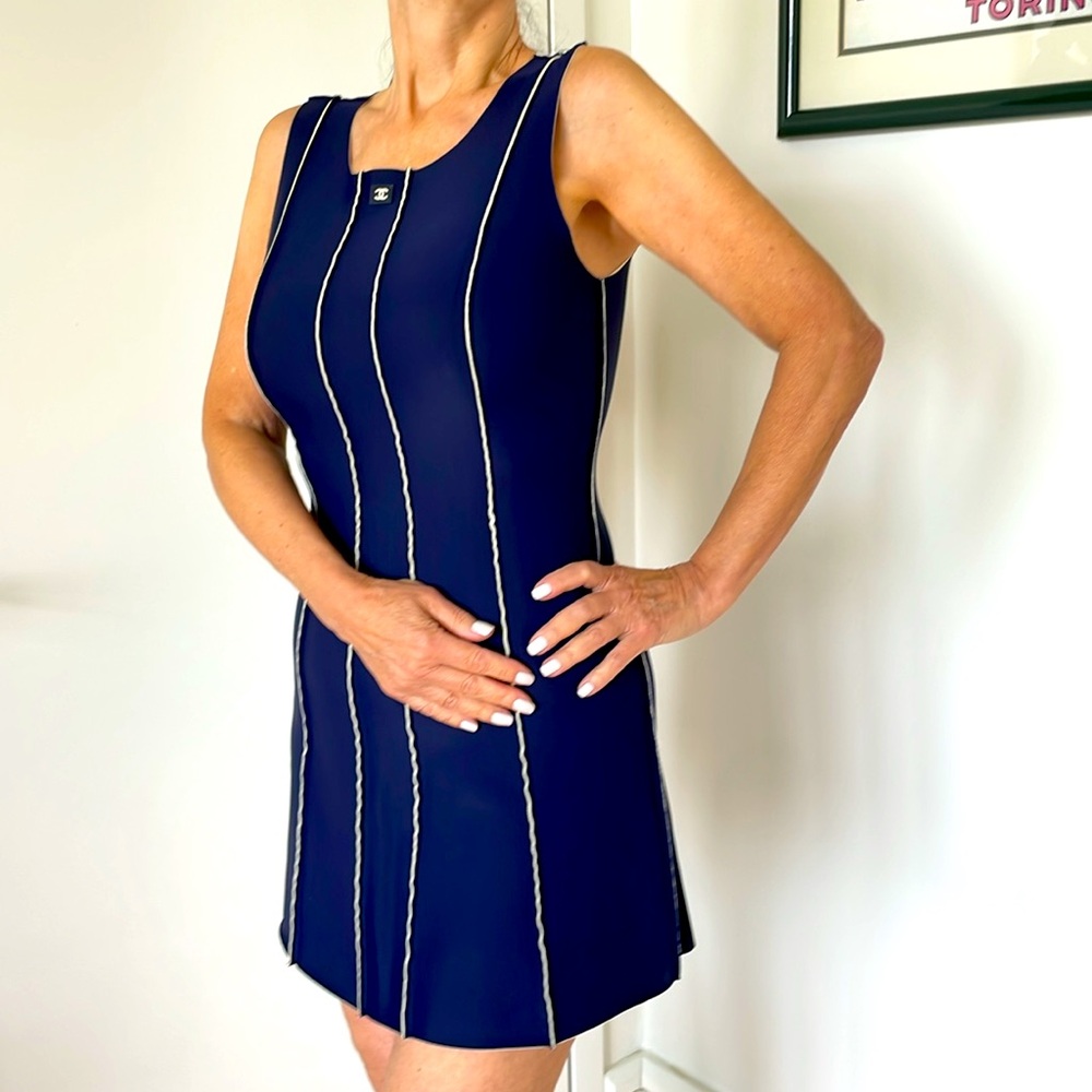 Chanel vintage authentic stretching blue dress